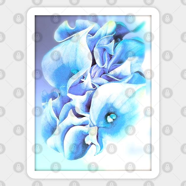 Calla Lily Soft Lilac and Blue Sticker by Overthetopsm